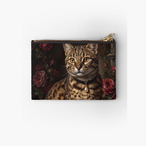 Item preview, Regal Bengal Cat Portrait with Pearl Pendant designed and sold by Real Beast Art.