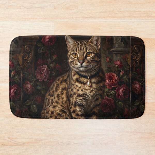 Item preview, Regal Bengal Cat Portrait with Pearl Pendant designed and sold by Real Beast Art.