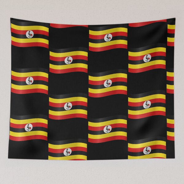 Item preview, Ugandan Waving Flag Uganda Pride Design designed and sold by YAZ.