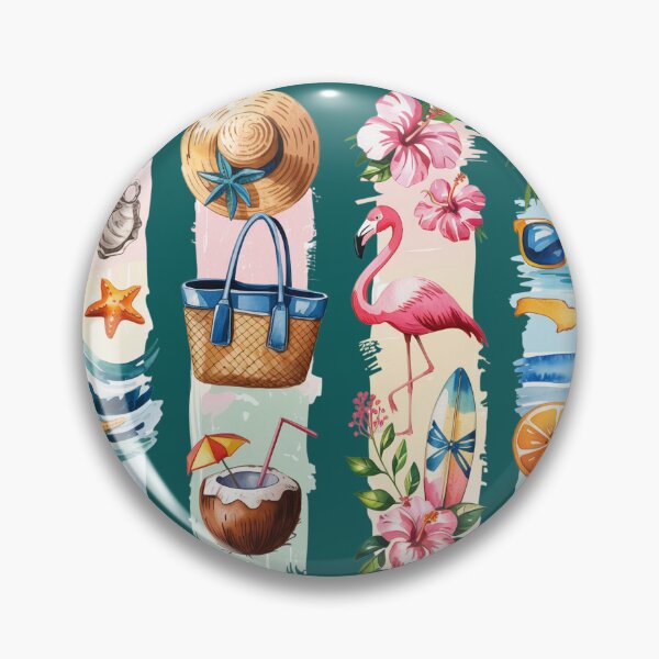 Item preview, Florida Sunshine Watercolor – Flamingo, Palms & Citrus designed and sold by Marie Gems.