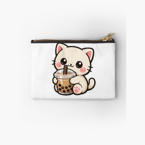 Item preview, Bubble Tea Kawaii Kitten – Adorable Minimalist Sticker designed and sold by Ars Viva.