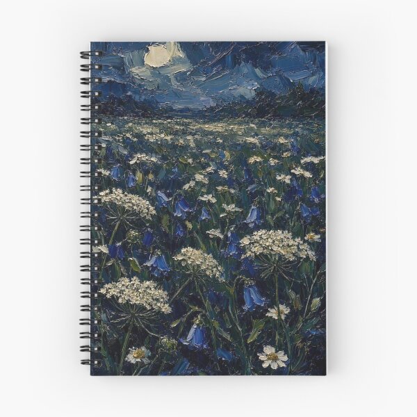 Item preview, Moody Moonlit Wildflower Meadow Painting designed and sold by ShieldRockPrints.