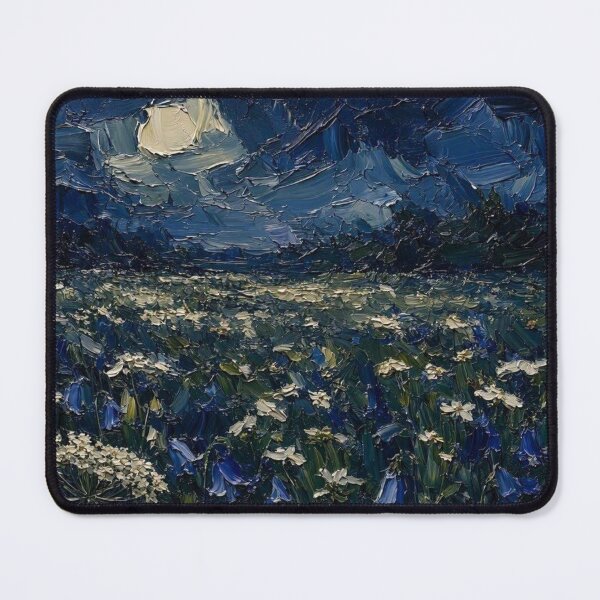 Item preview, Moody Moonlit Wildflower Meadow Painting designed and sold by ShieldRockPrints.