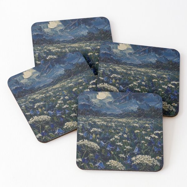 Item preview, Moody Moonlit Wildflower Meadow Painting designed and sold by ShieldRockPrints.