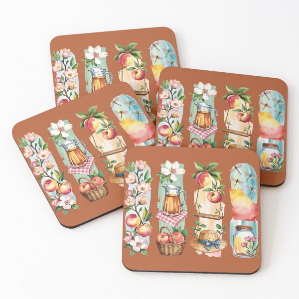 Item preview, Georgia Peach Watercolor – Sweet Tea, Blossoms & Dragonflies designed and sold by Marie Gems.