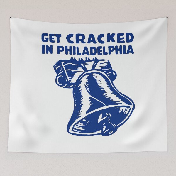 Item preview, Get Cracked In Philadelphia Liberty Bell Blue Outline City Pride Fan Apparel designed and sold by Sendowart.