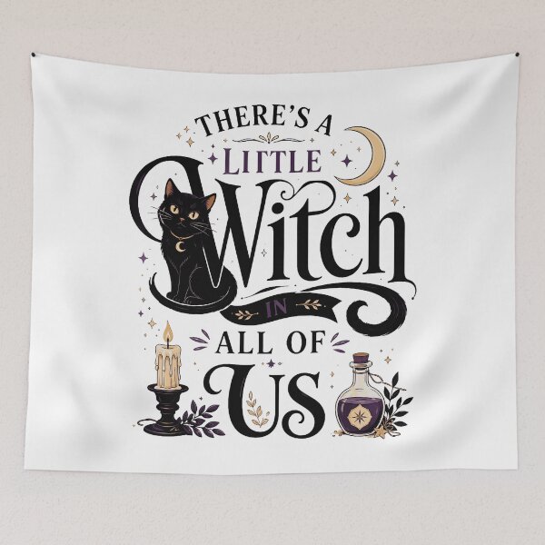 Item preview, Theres A Little Witch In All Of Us Black Cat Potion Candle Halloween Fan Apparel designed and sold by slmfams.