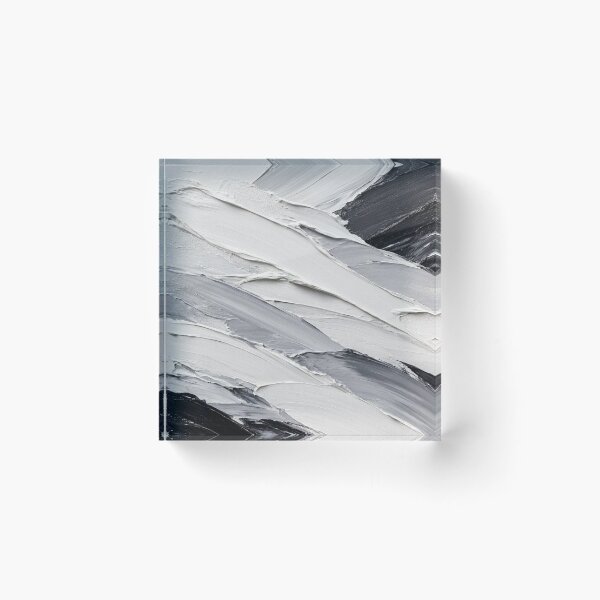 Item preview, Black and White Textured Abstract Impasto Palette Knife Painting designed and sold by ShieldRockPrints.
