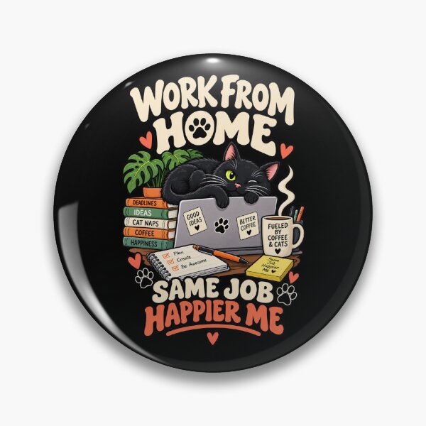 Item preview, Work From Home Fueled by Coffee & Cats .. Funny Remote Worker Cat designed and sold by Ridaelb.