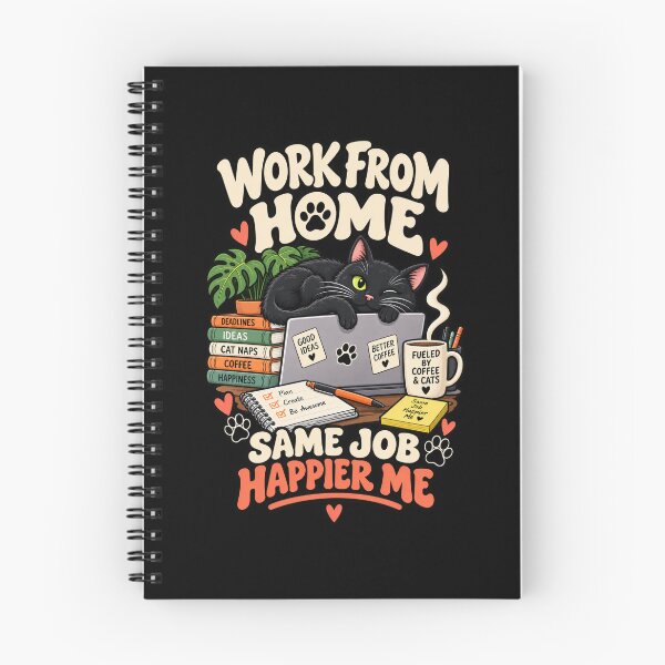 Item preview, Work From Home Fueled by Coffee & Cats .. Funny Remote Worker Cat designed and sold by Ridaelb.