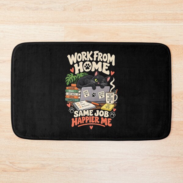 Item preview, Work From Home Fueled by Coffee & Cats .. Funny Remote Worker Cat designed and sold by Ridaelb.