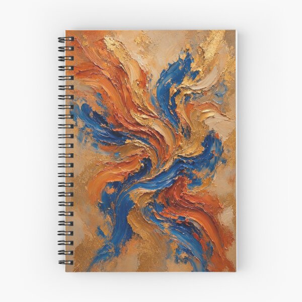 Item preview, Kinetic Blue and Gold Abstract Impasto Oil Painting designed and sold by ShieldRockPrints.