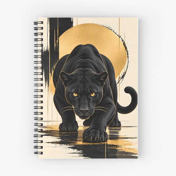 Artikelvorschau, Goldener Mond, Schwarzer Panther, Ausdrucksstarke Wildtierkunst entworfen und verkauft von zisad.