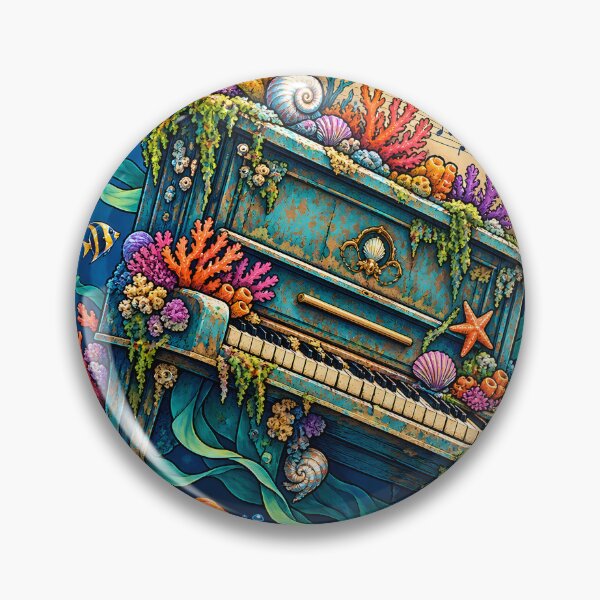 Item preview, Underwater Vintage Piano Coral Reef Musical Illustration designed and sold by velorac.