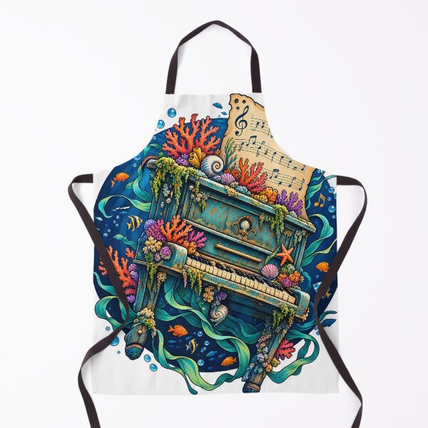 Item preview, Underwater Vintage Piano Coral Reef Musical Illustration designed and sold by velorac.