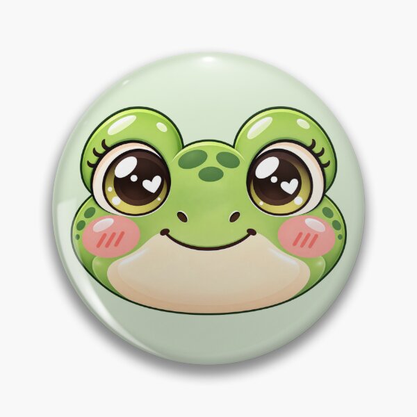 Item preview, Cute Kawaii Frog Face – Adorable Green Frog designed and sold by HO•Designs.
