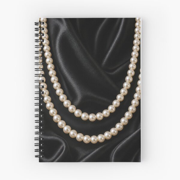 Item preview, String of White Pearls on Black Silk designed and sold by Maria Dryfhout.