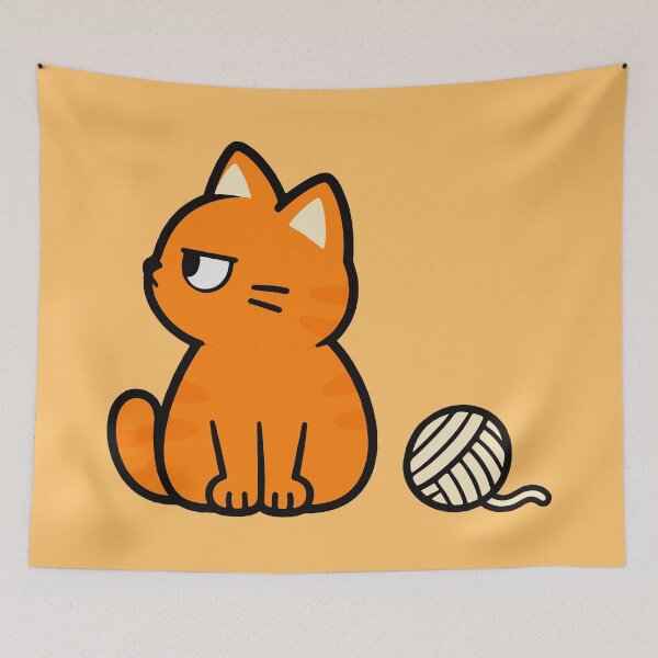 Item preview, Curious Orange Cat designed and sold by MewMade.