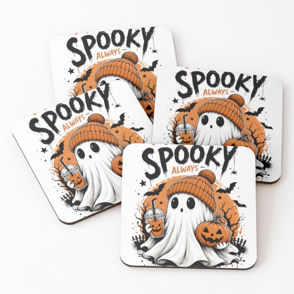 Item preview, Cute Halloween Ghosts and Black Cats Design, Kawaii Spooky Halloween Characters, Adorable Ghosts, Pumpkins, Skeletons and Witch Cat Art designed and sold by ucpstudio.