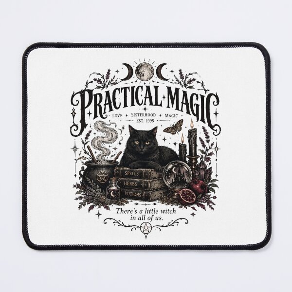 Item preview, Dark Witchy Black Cat Magic Gothic Occult Spellbook Moon & Crystal Ball Vintage Art designed and sold by CatiaStudioArt.