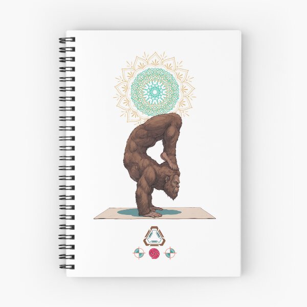 Item preview, Funny Bigfoot in Scorpion Pose Vrschikasana Yoga Art designed and sold by Whimsy Trail Co.