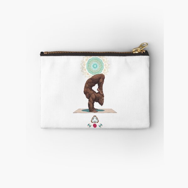 Item preview, Funny Bigfoot in Scorpion Pose Vrschikasana Yoga Art designed and sold by Whimsy Trail Co.