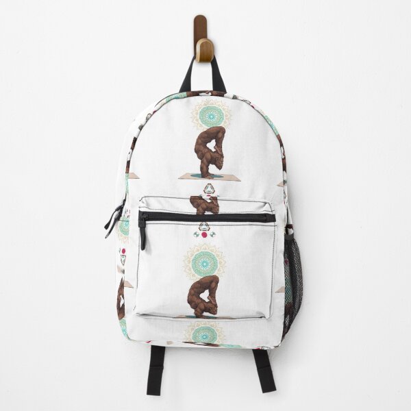 Item preview, Funny Bigfoot in Scorpion Pose Vrschikasana Yoga Art designed and sold by Whimsy Trail Co.