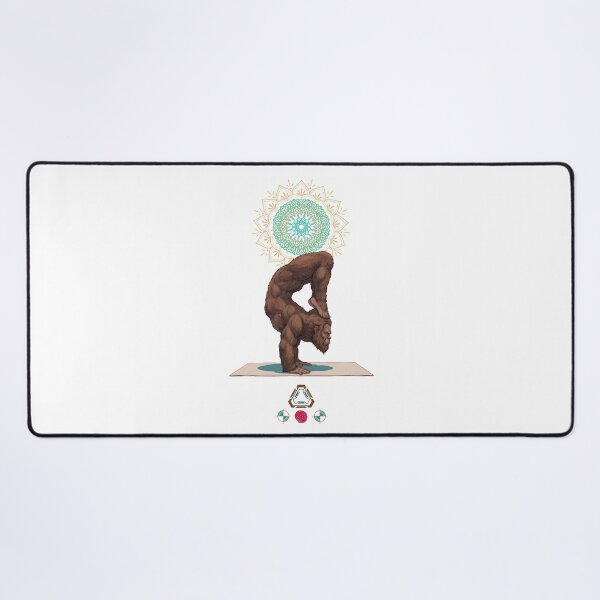 Item preview, Funny Bigfoot in Scorpion Pose Vrschikasana Yoga Art designed and sold by Whimsy Trail Co.