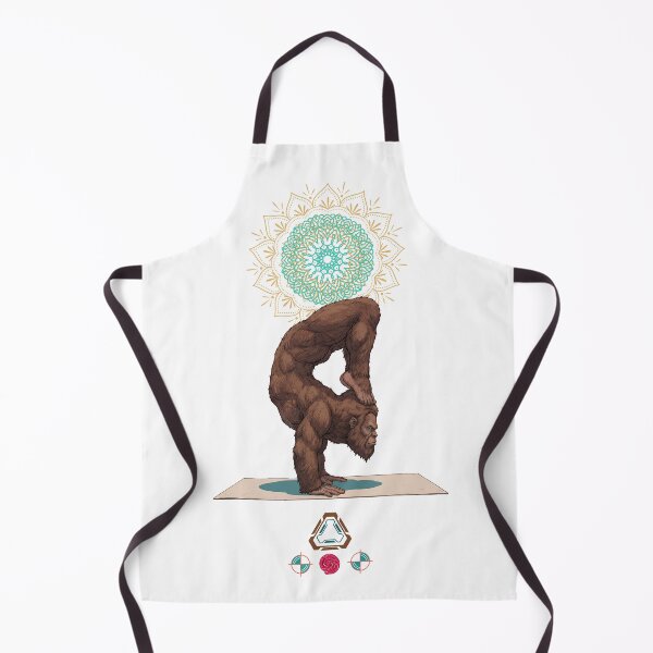 Item preview, Funny Bigfoot in Scorpion Pose Vrschikasana Yoga Art designed and sold by Whimsy Trail Co.