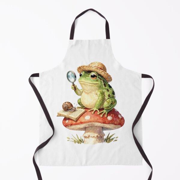 Item preview, Cute frog detective reading book watercolor illustration designed and sold by WildArtIT.