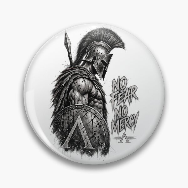 Item preview, Spartan Warrior No Fear No Mercy – Ancient Greek Battle Armor T-Shirt Design designed and sold by Onviton.