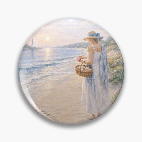 Item preview, Seashell Collector — Elegant Coastal Beach Scene designed and sold by Novel Works Studio.