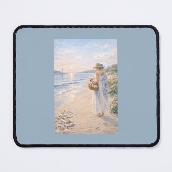 Item preview, Seashell Collector — Elegant Coastal Beach Scene designed and sold by Novel Works Studio.