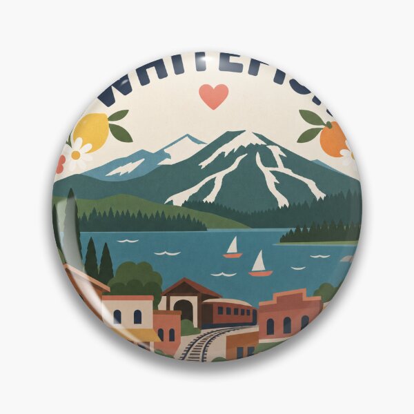 Item preview, Whitefish USA Travel Souvenir Modern Folk Art designed and sold by VisualArtsOasis.