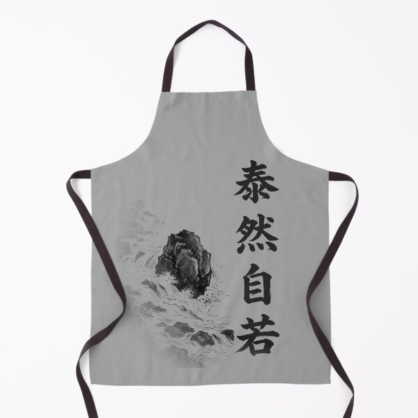Item preview, 泰然自若 Taizen Jijaku — Unshaken | Japanese Yojijukugo Sumi-e designed and sold by kotobaink.