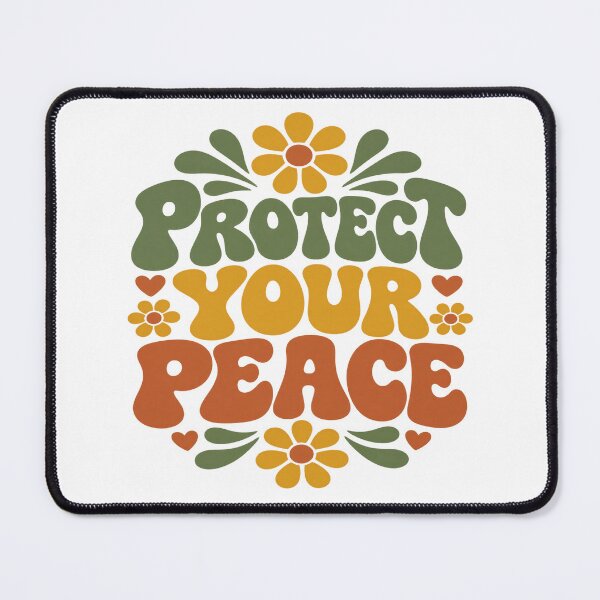 Item preview, Protect Your Peace Retro Floral Self Care Typography T-Shirt designed and sold by Inky Atlas.