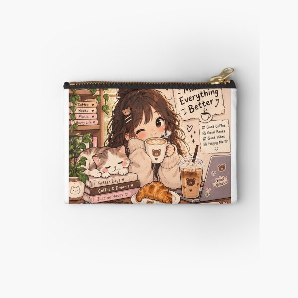 Item preview, Cute kawaii girl with coffee design designed and sold by LunaVales.