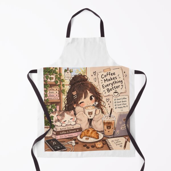 Item preview, Cute kawaii girl with coffee design designed and sold by LunaVales.