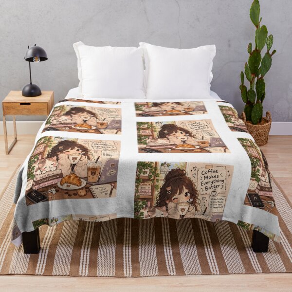 Item preview, Cute kawaii girl with coffee design designed and sold by LunaVales.