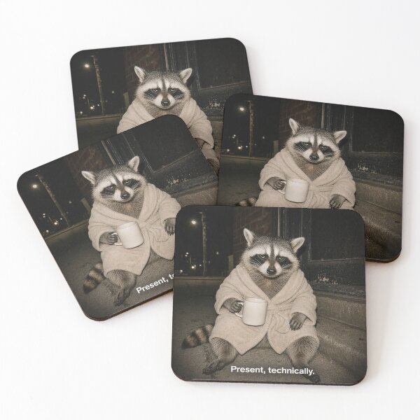 Item preview, Present, Technically – Relatable Raccoon Humor designed and sold by Tired Mom Club Co.