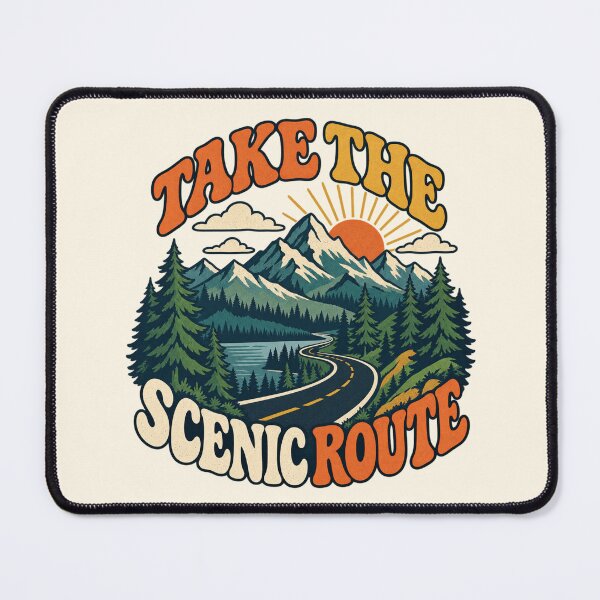 Item preview, Take the Scenic Route Retro Mountain Road designed and sold by Mostafa Studio.