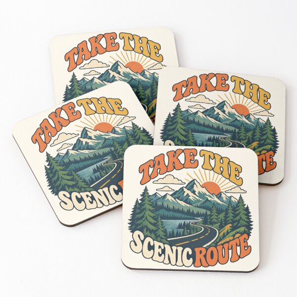 Item preview, Take the Scenic Route Retro Mountain Road designed and sold by Mostafa Studio.