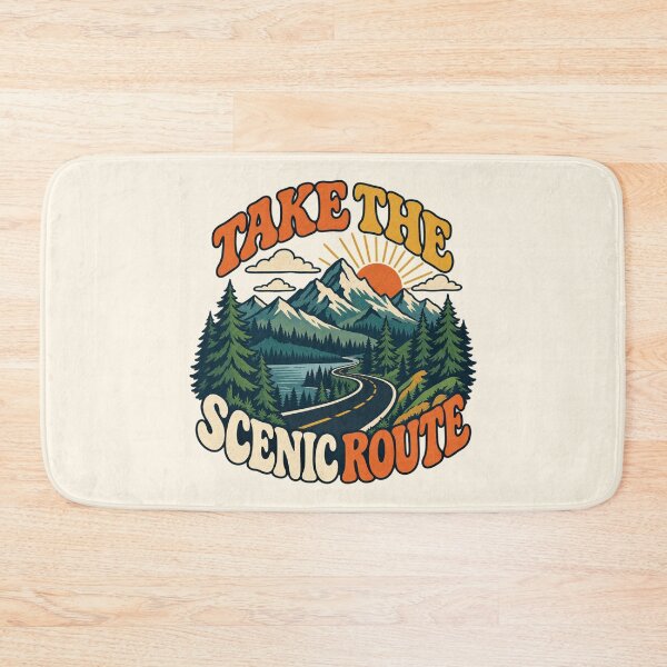 Item preview, Take the Scenic Route Retro Mountain Road designed and sold by Mostafa Studio.