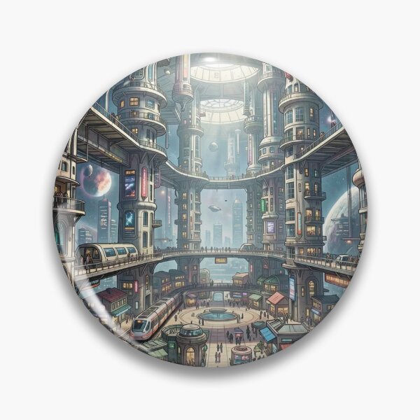 Item preview, Futuristic city. A city in space. designed and sold by MagelliShop.