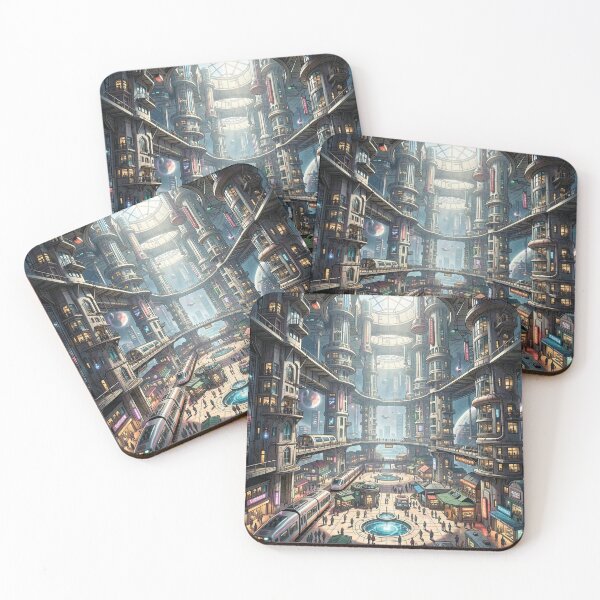 Item preview, Futuristic city. A city in space. designed and sold by MagelliShop.