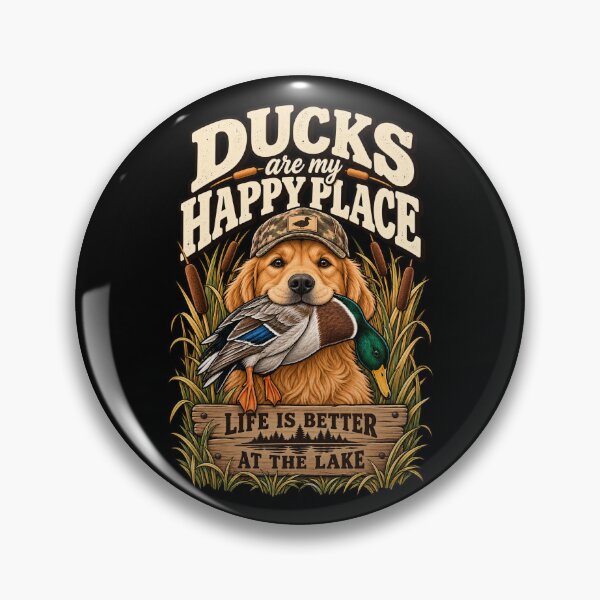 Item preview, Ducks Are My Happy Place Golden Retriever Duck Hunting designed and sold by Ridaelb.