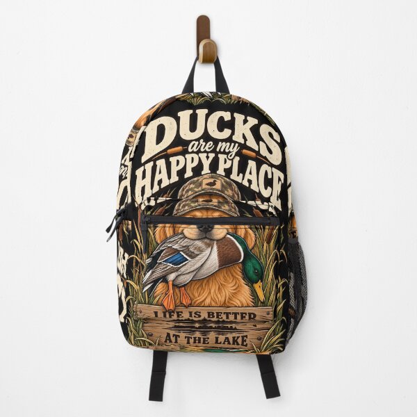 Item preview, Ducks Are My Happy Place Golden Retriever Duck Hunting designed and sold by Ridaelb.