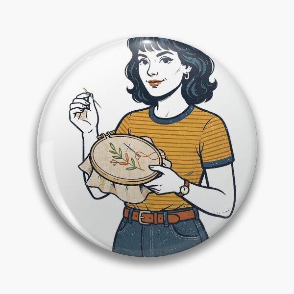Item preview, Embroiderer Portrait With Hoop designed and sold by eduardoroa22.