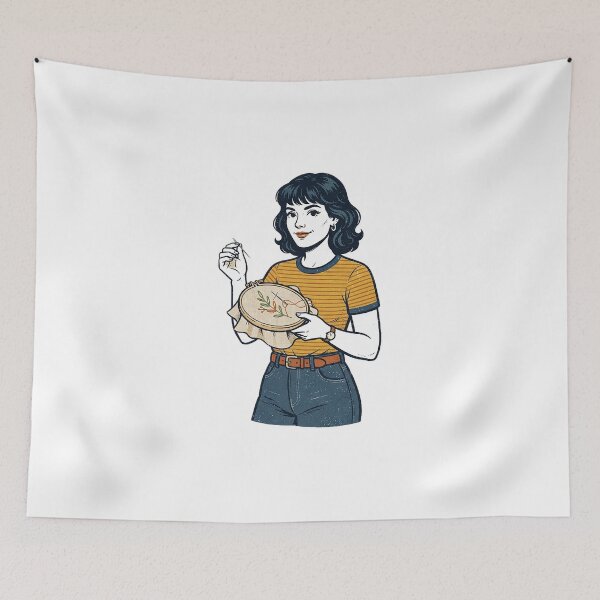 Item preview, Embroiderer Portrait With Hoop designed and sold by eduardoroa22.
