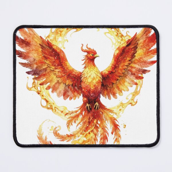 Item preview, Phoenix rising from fire watercolor fantasy illustration designed and sold by WildArtIT.